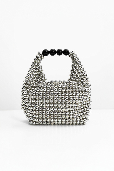 Mini bag with silver beads - BRUSNIKA Women Clothes