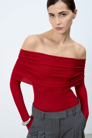 Knitted top with long sleeves - BRUSNIKA Women Clothes