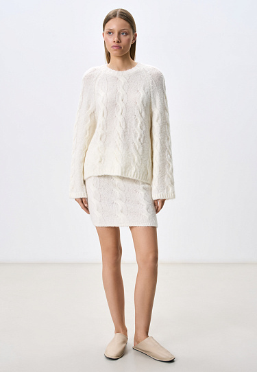 Knitted skirt with braids - BRUSNIKA Women Clothes