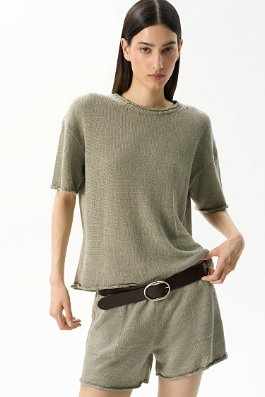 100% linen T-shirt - BRUSNIKA Women Clothes