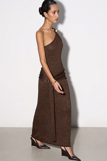 One-shoulder maxi dress - BRUSNIKA Women Clothes