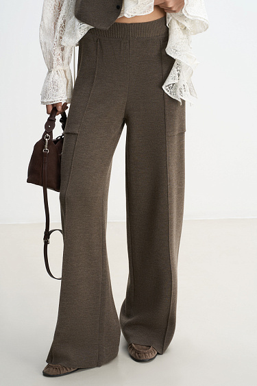 Straight-cut knitted trousers - BRUSNIKA Women Clothes