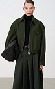 wool bomber jacket with a turn‑down collar - BRUSNIKA. Women clothes
