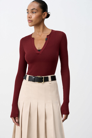 Cut-out long sleeve top - BRUSNIKA Women Clothes