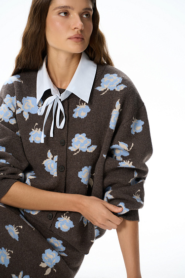 Floral print cardigan - BRUSNIKA Women Clothes