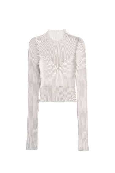 Top with a combined knit - BRUSNIKA Women Clothes
