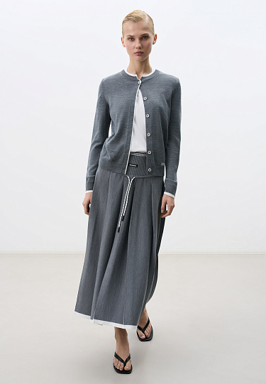 Midi skirt with a yoke - BRUSNIKA Women Clothes