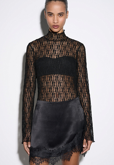 Mini skirt with lace - BRUSNIKA Women Clothes