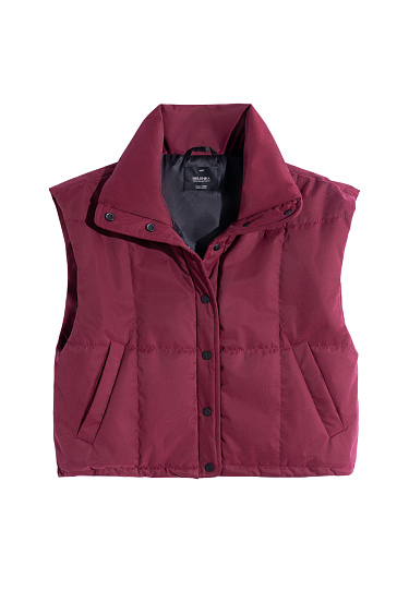 vest with a stand‑up collar and a hood - BRUSNIKA Women Clothes
