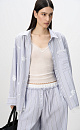 Striped shirt with lace and sequins - BRUSNIKA. Women clothes