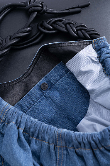 Denim drawstring bag - BRUSNIKA Women Clothes