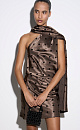 Polka-dot satin dress with a scarf - BRUSNIKA. Women clothes