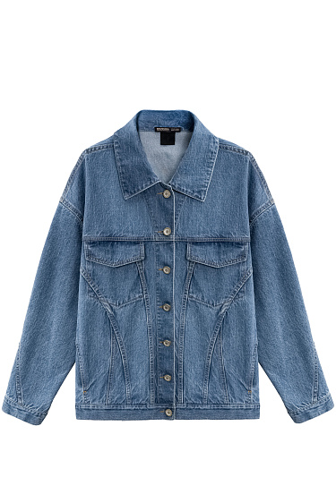 Denim jacket with fur collar and vest - BRUSNIKA Women Clothes