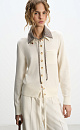 cashmere cardigan with a polo collar - BRUSNIKA. Women clothes