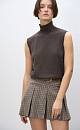 Knitted vest with a high collar - BRUSNIKA. Women clothes