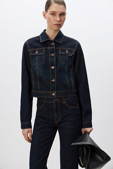 Denim jacket with patch pockets - BRUSNIKA Women Clothes