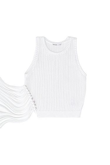 Knitted top with fringe - BRUSNIKA Women Clothes
