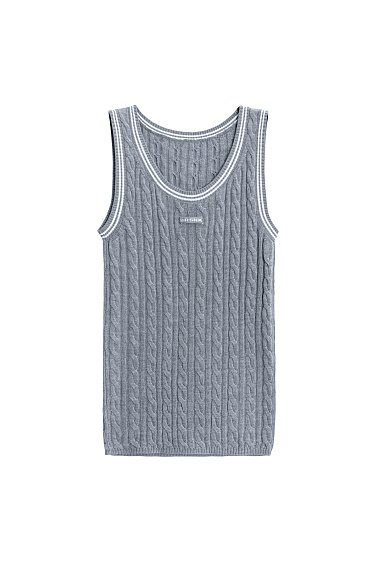 Knitted tank top with braids - BRUSNIKA Women Clothes