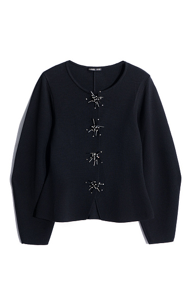Magnetic-button jacket with decoration - BRUSNIKA Women Clothes