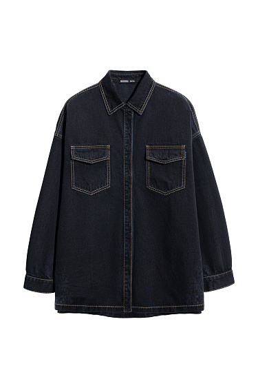 Printed Denim Shirt - BRUSNIKA Women Clothes