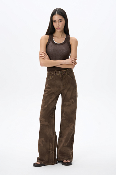 Jeans with a horse print - BRUSNIKA Women Clothes