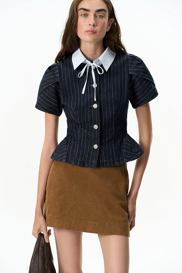 Corduroy Mini Skirt - BRUSNIKA Women Clothes