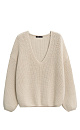 V-neck cotton knit jumper - BRUSNIKA. Women clothes