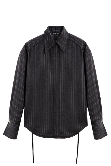 Wool shirt with big shoulders - BRUSNIKA Women Clothes