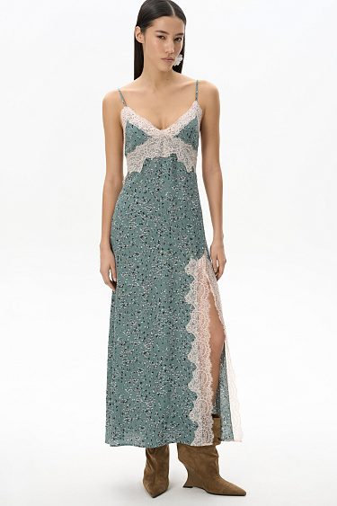 Combination dress with lace - BRUSNIKA Women Clothes