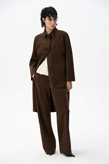 Suede trench Coat - BRUSNIKA Women Clothes