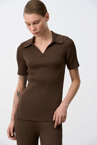 Longline polo shirt - BRUSNIKA Women Clothes