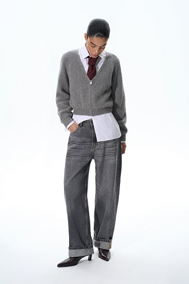 Zippered fox-fur cardigan - BRUSNIKA Women Clothes