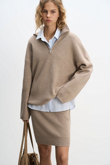 Cashmere and wool mini skirt - BRUSNIKA Women Clothes