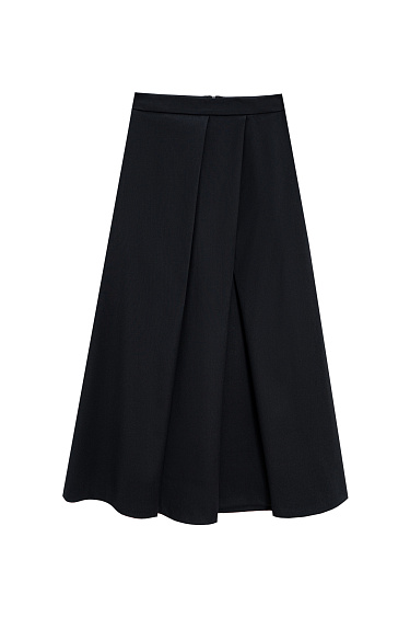 Midi skirt with diagonal pleats - BRUSNIKA Women Clothes