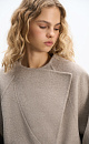 Wool coat with an asymmetrical lapel - BRUSNIKA. Women clothes