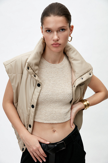 Faux leather vest - BRUSNIKA Women Clothes
