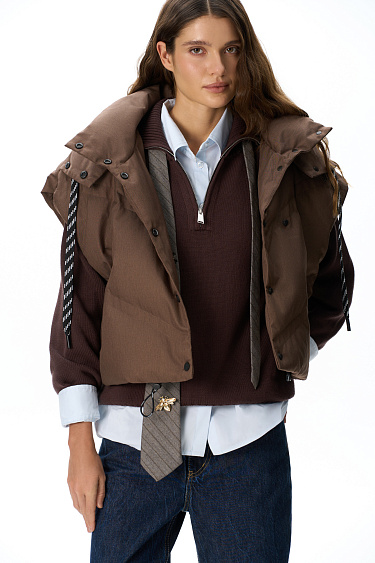 down vest with double stitching - BRUSNIKA Women Clothes