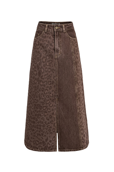 Animal print denim skirt - BRUSNIKA Women Clothes