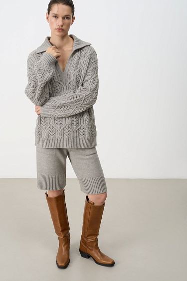 Alpaca wool knit shorts - BRUSNIKA Women Clothes