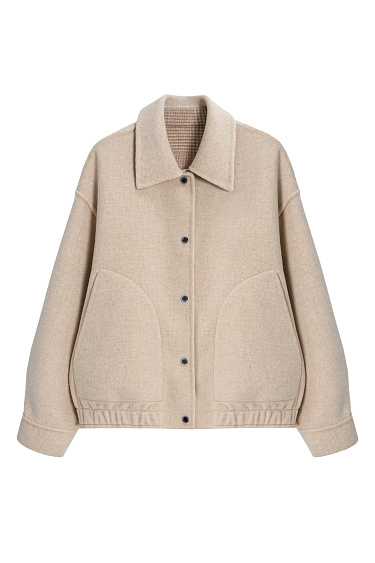 Double-sided bomber jacket made of 100% wool - BRUSNIKA Women Clothes