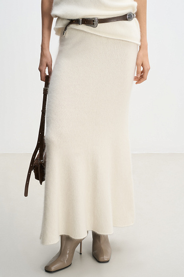 Maxi skirt made of fox fur - BRUSNIKA Women Clothes