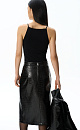 Textured faux leather midi skirt - BRUSNIKA. Women clothes