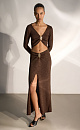 Maxi skirt with lurex and a decorative element - BRUSNIKA. Women clothes