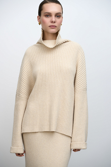 Ribbed cashmere and wool jumper - BRUSNIKA Women Clothes