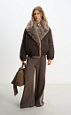 Down jacket with a fur collar - BRUSNIKA. Women clothes