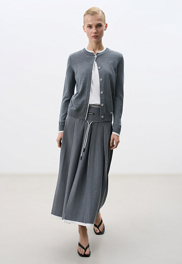 Midi skirt with a yoke - BRUSNIKA Women Clothes