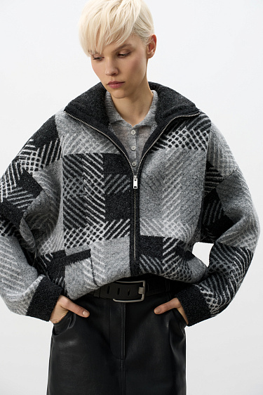 Plaid Bomber Jacket - BRUSNIKA Women Clothes
