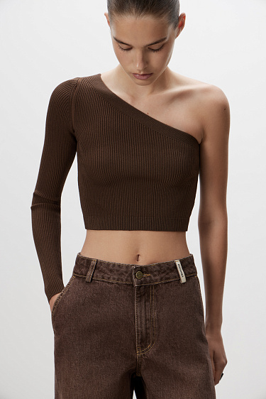 One-sleeve knit top - BRUSNIKA Women Clothes