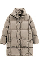 Hooded down jacket with knitted cuffs - BRUSNIKA. Women clothes