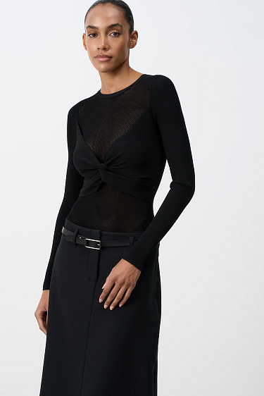 Bodysuit with twisted detail - BRUSNIKA Women Clothes